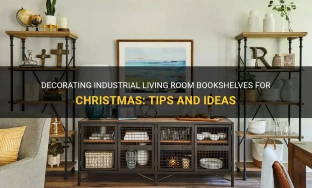 How to decorate industrial living room bookshelves