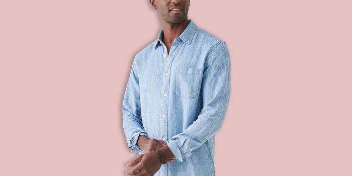 Men's chambray dress shirt