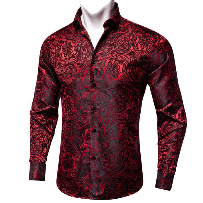 Red mens dress shirt